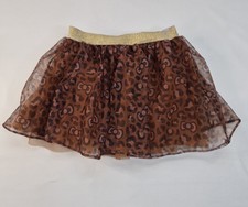 Hello Kitty Glitter Tulle Leopard Print Skirt Tutu Size 4T