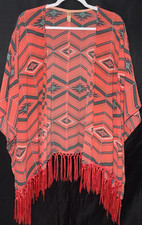 Xhilaration AZTEC Kimono Cardigan LIGHT SHEER BOHO SIZE S/M PRE OWNED