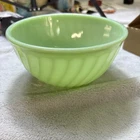 Vintage Fire King Ware Jadeite Color Swirl Pattern Mixing Bowl 9" MINT