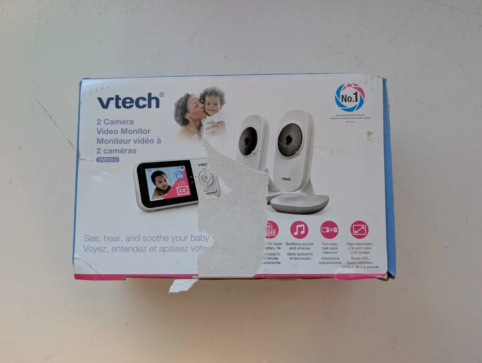 V-Tech 2 Camera & Video Baby Monitor - Two way talk back, Soothing Sounds