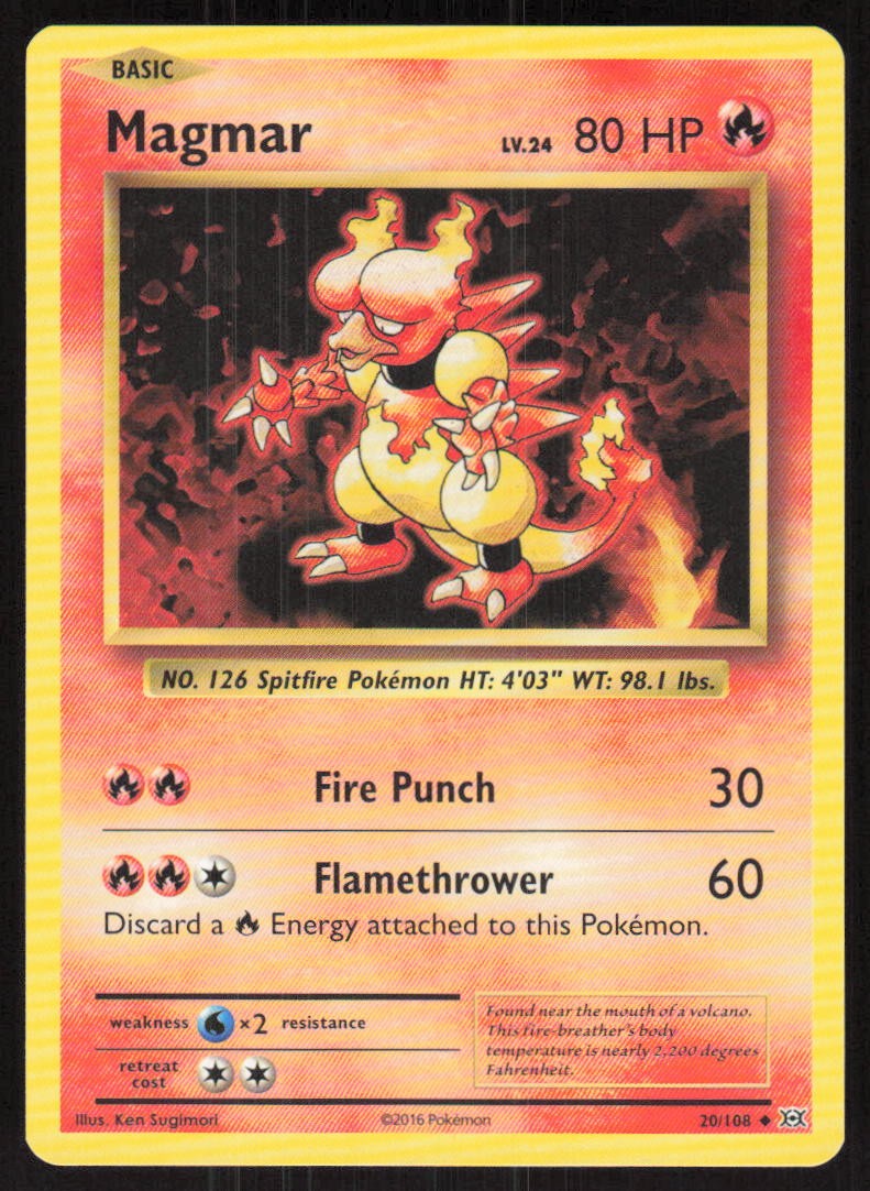 Pokemon Magmar Common 16/83 Generations NM
