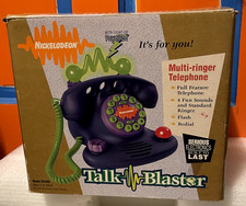 VINTAGE-1997-NICKELODEON-TALK BLASTER-TELEPHONE-W/BOX  STICKERS -TESTED