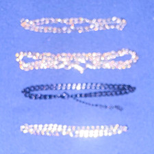 Lot of 4 Chain Link Bracelets - 3 Silver &  1 Black Tone Chain Style Bracelets