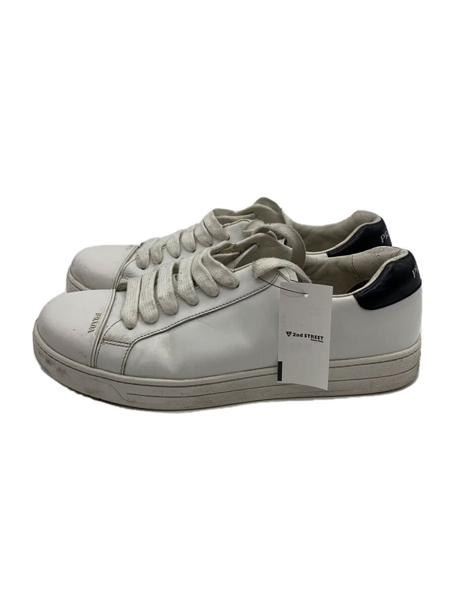 Prada White Leather Low-Top Sneakers US Women Size 6.5