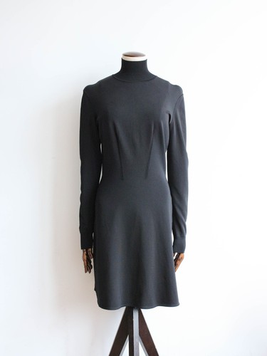 Azzedine Alaïa, Azzedine Alaia 1990's Vintage Black Knit Turtleneck Skater Dress