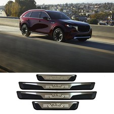 For Mazda cx90 2024-2026，Car Door Sill Scuff Plate silver Protector Accessories.
