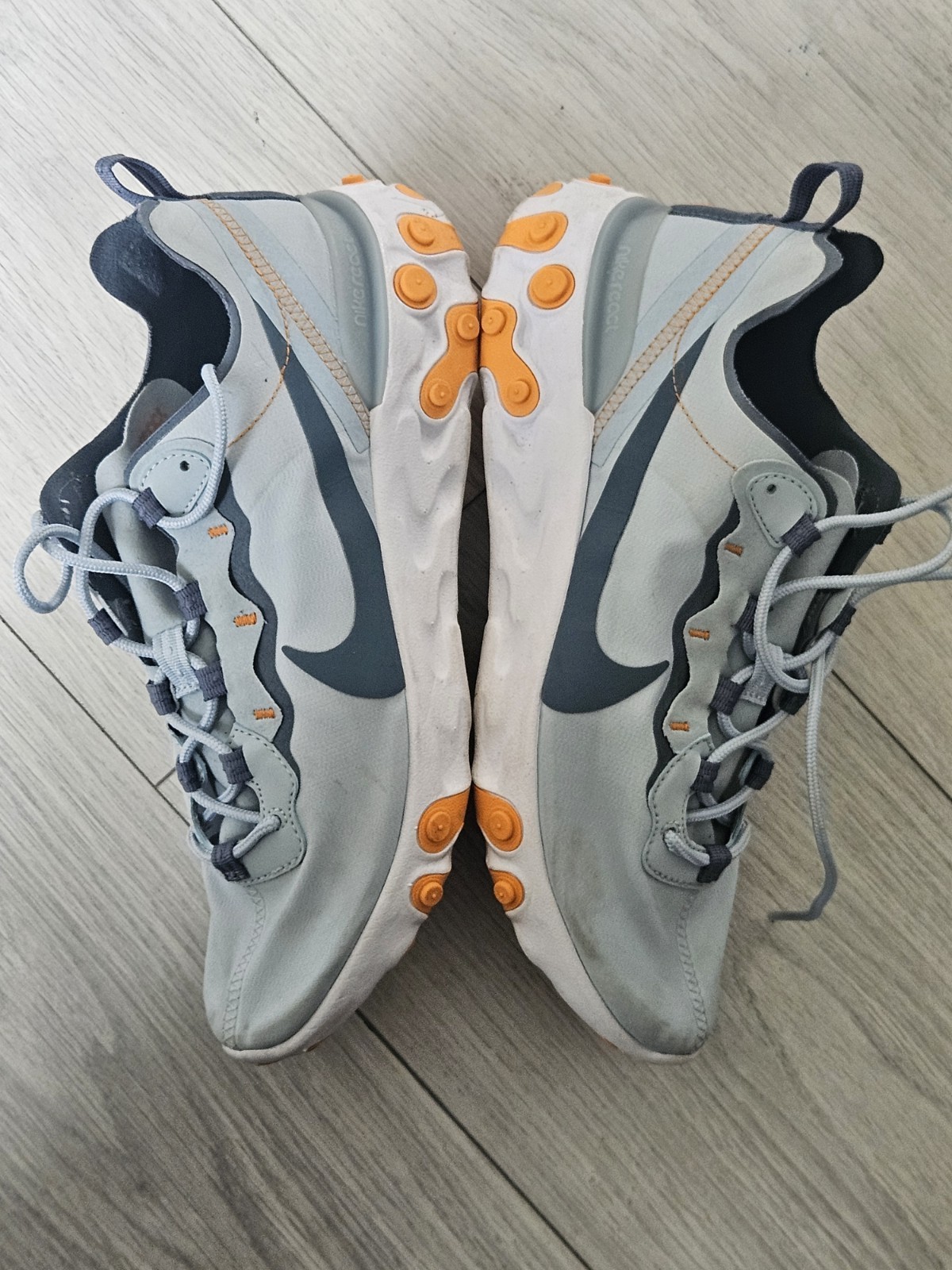 Nike React Element 55 Light Grey Blue Orange Whit… - image 6
