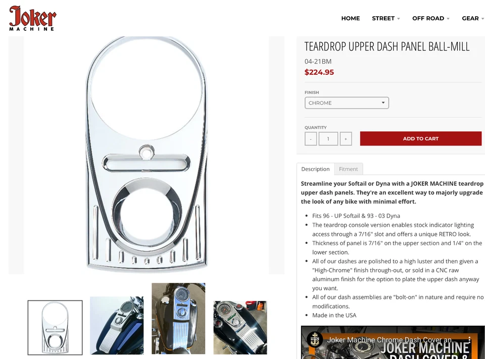 Консоль Joker с ЧПУ каплевидная крышка топливного бака приборной панели Harley Softail Dyna - Изображение 3 из 4