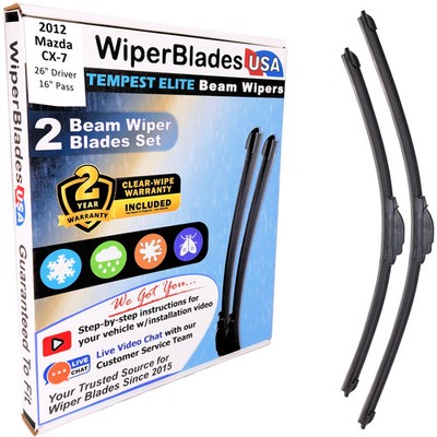For 2012 Mazda CX-7 Wiper Blades w/2yr Warr Front Set/2 Windshield Wipers