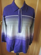 Pullover Strick 3/4 Arm gestreift Reißversch...