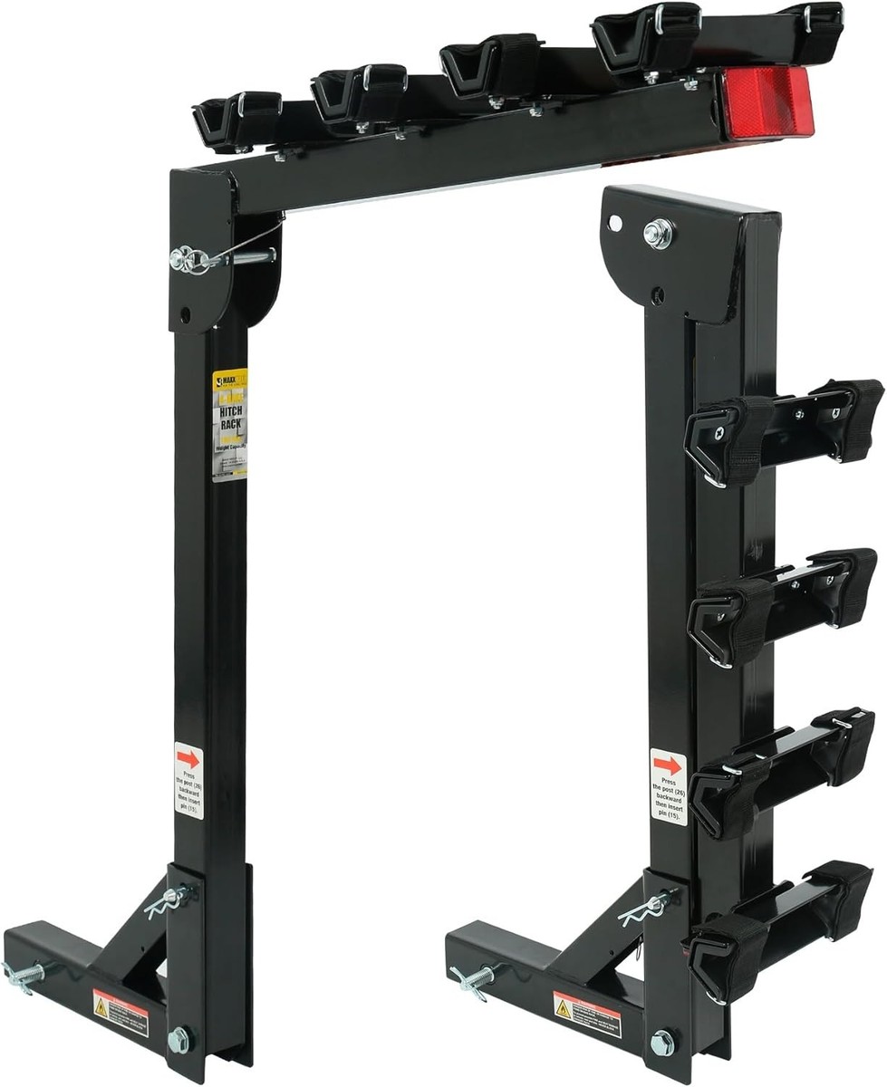 Heavy-Duty 4-Bike Hitch Mount Rack 150 lbs Capacity, Secure