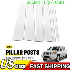 6x Chrome Pillar Post Door Window Trim For 2004-2015 Nissan Titan Crew Cab 110x