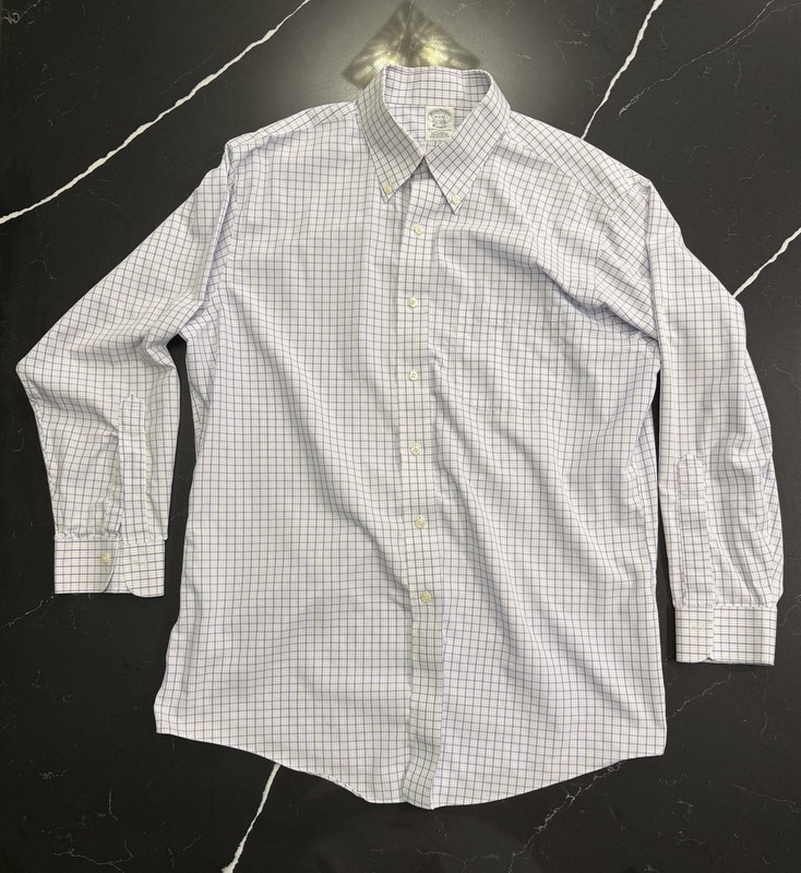 Brooks Brothers 1818 Non-Iron Classic Fit Cotton Plaid Button-Down 16.5-32