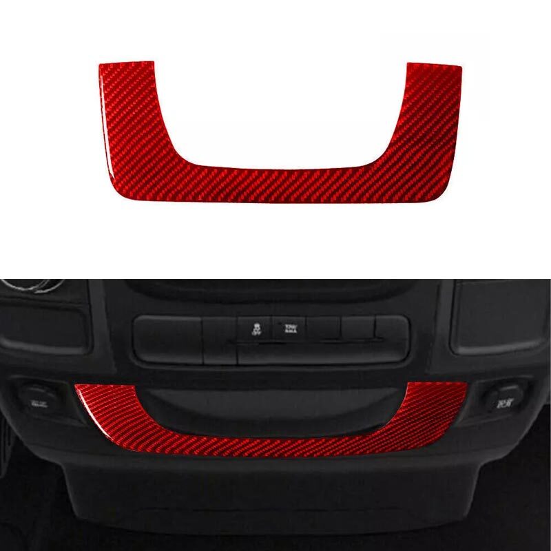 Red Car Below Center Console Storage For Dodge RAM 1500 Carbon Fiber Cover Trim