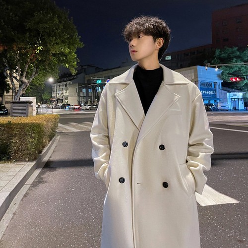 Winter Thickened Double-sided Wool Overcoats Men's Mid-length Woolen Windbreaker - Picture 3 of 36