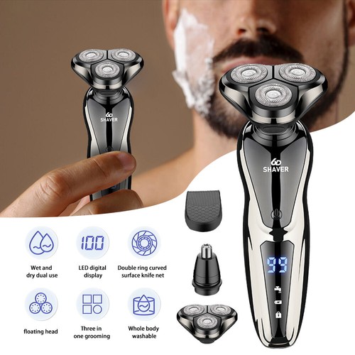 3in1 Electric Shaver Beard Shaving Men Wet/Dry Trimmer Rotary Razor Rechargeable - Picture 14 of 19