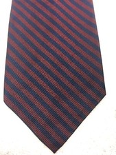 PUCCINI MENS TIE RED WITH NAVY BLUE STRIPES 4 X 58