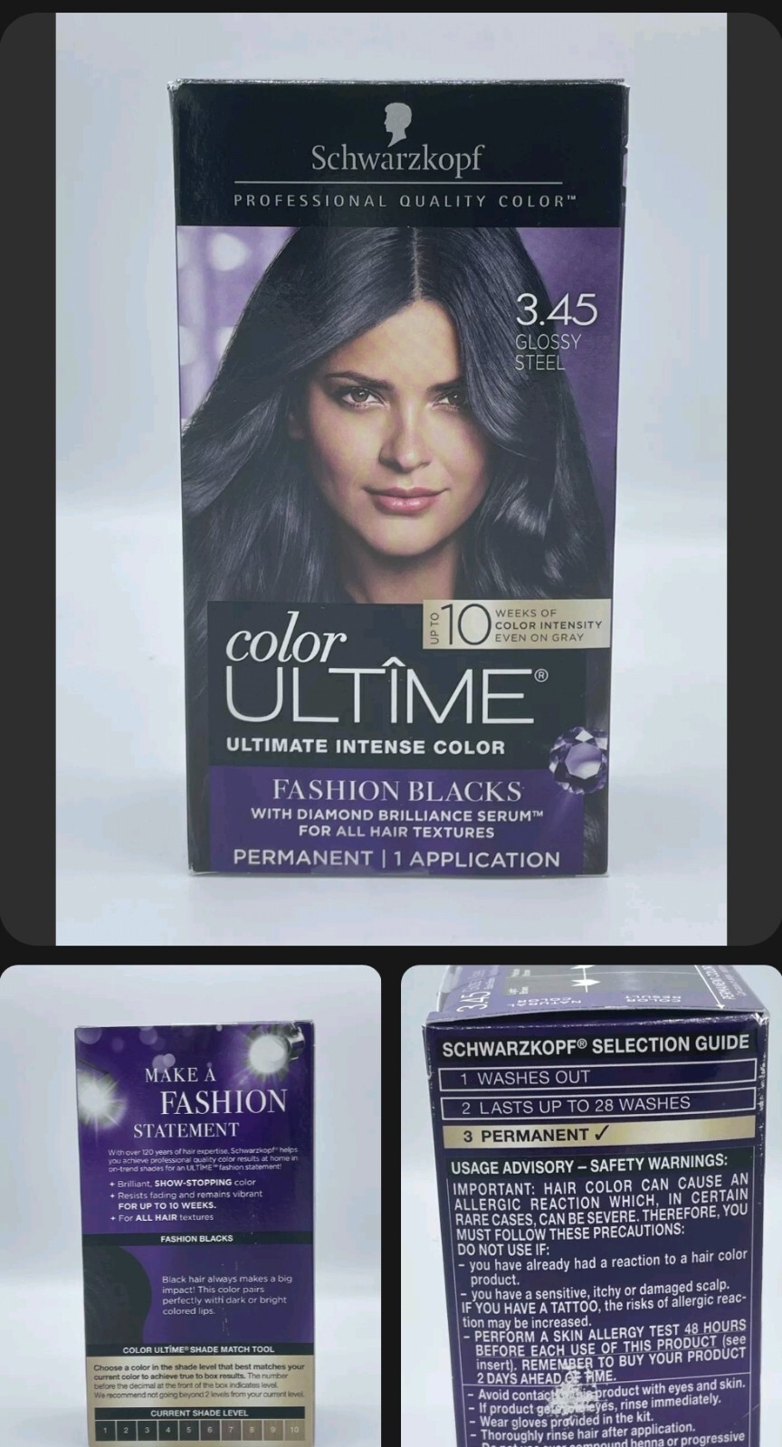 🆕️SCHWARZKOPF COLOR ULTIME METALLIC BLACKS GLOSSY STEEL 3.45🆕️💯 ️🔥 eBay