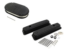 350 Retro Vortec Chevy Finned Aluminum Short Black Air Cleaner Dress Up Kit 350 Retro Vortec Chevy Finned Aluminum Short Black Air Cleaner Dress Up Kit