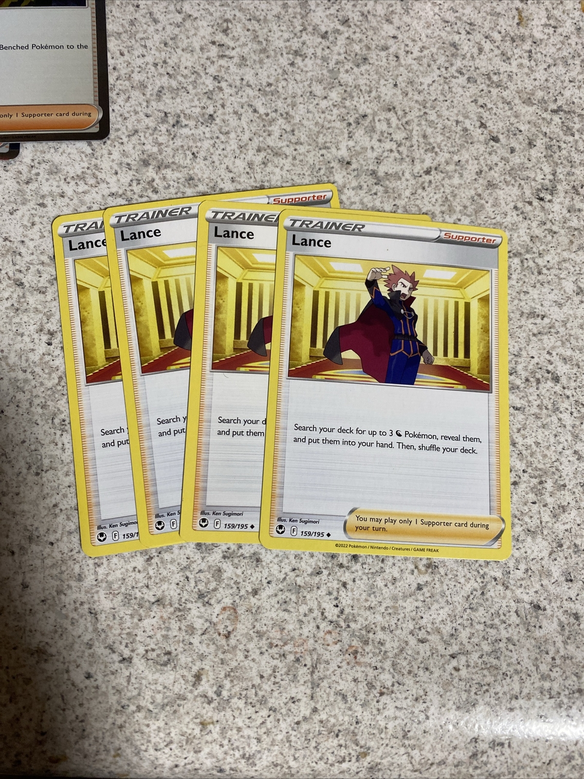 Lance 159/195 Silver Tempest Pokemon TCG Trainer Card Playset (4 Count) 4x