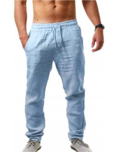 Comfort-Fit Men's Casual Trousers with Elastic Waistband - Perfect for Spring-Su