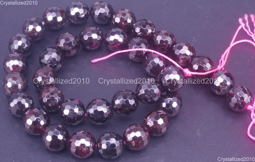 Faceted Natural Dark Red Garnet Gemstone Round Beads 4mm 5mm 6mm 8mm 10mm 15.5" - Picture 13 of 15