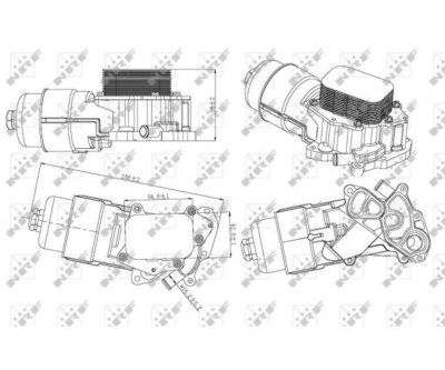 NRF Oil Cooler, engine oil 31328