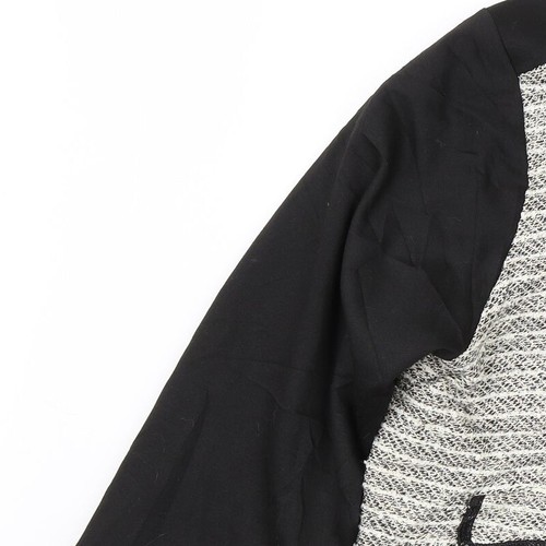 Piment Rouge Womens Black Striped Jacket Size 2XL Hook & Loop - Picture 6 of 12