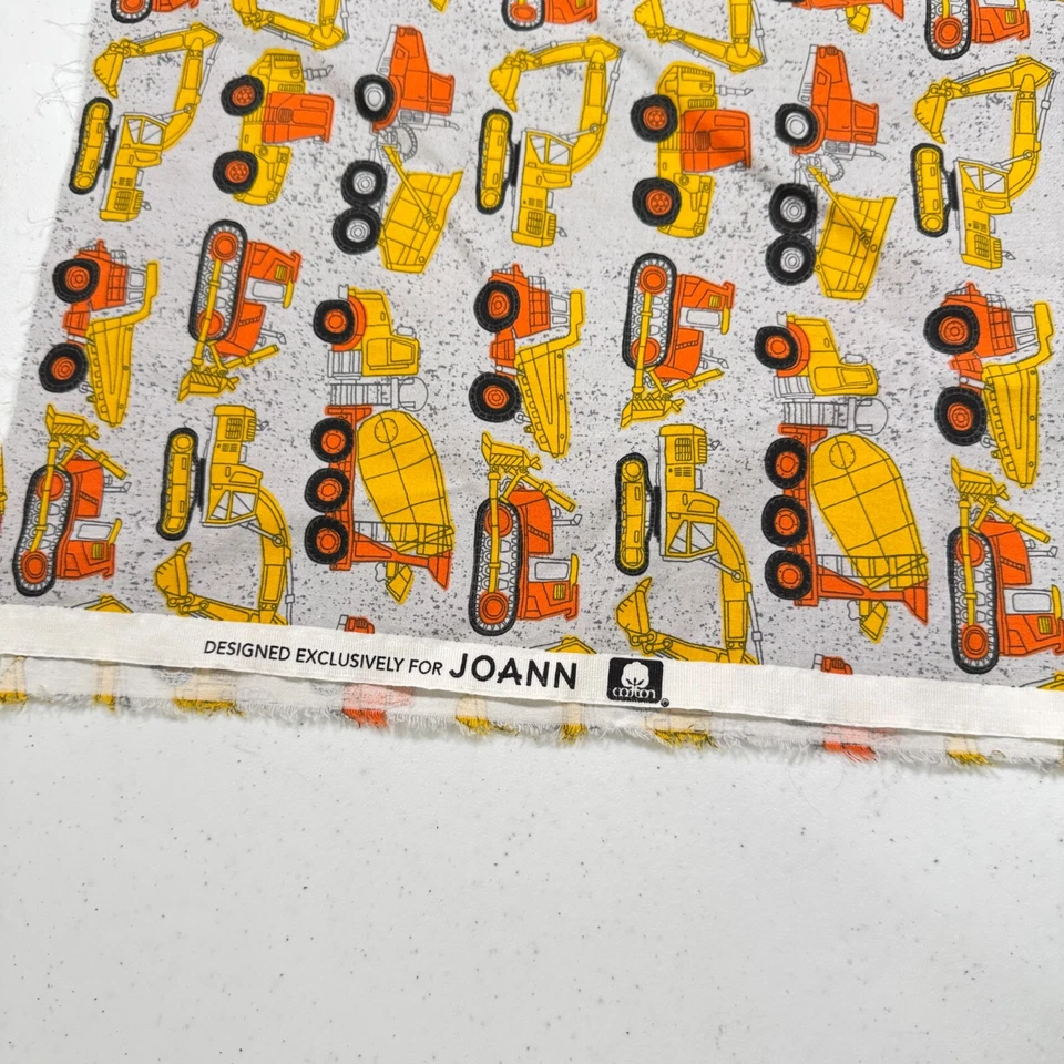 joann fabric yellow construction trucks cotton 28x42 - Image 4 of 4