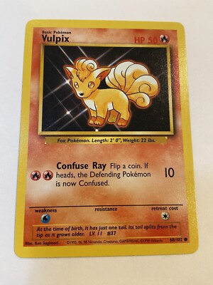 VULPIX - 68/102 - Base Set - Pokmon Card - Unlimited - 1999 - NM | eBay VULPIX - 68/102 - Base Set - Pokmon Card - Unlimited - 1999 - NM | eBay