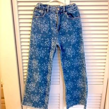 Zara Kids Floral Wide Leg Jeans - Size 9