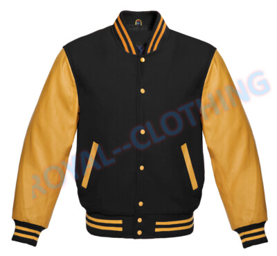 Varsity Letterman Wool & Real Cowhide Leather Sleeves High Quality Bomber Jacket