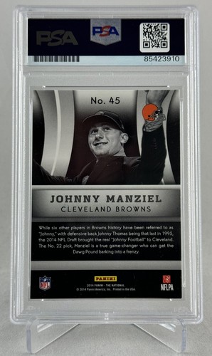 Johnny Manziel Firmado Autografiado 2014 Panini The National #45 PSA/ADN 3910 - Imagen 2 de 2