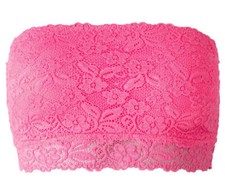 Bandeau-BH aus Spitze neonpink  NEU mit Etikett
