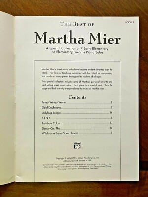 The Best Of Martha Mier, Bk 1: A Special Collection Of 7 Early Elementary To Elementary 886048