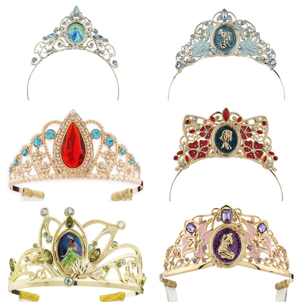 Disney Store Cinderella Elena of Avalor Tiana Snow White Rapunzel Tiara Crown