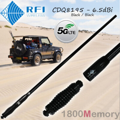 RFI CDQ8195 Multi-Band 6.5dBi Antenna Black Q-Fit Removable Whip 3G 4G 5G LTE