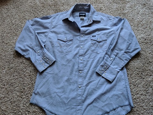 long sleeve denim pearl snap shirt mens 