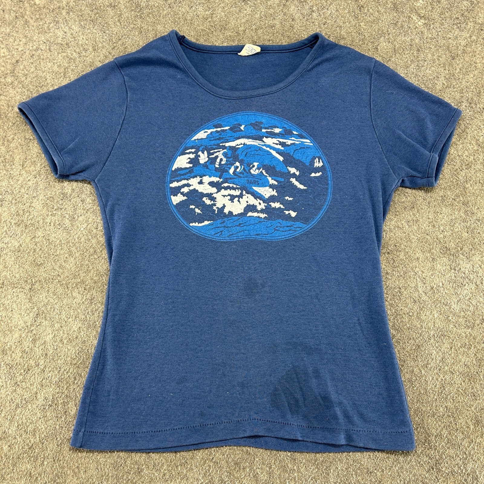 FILA Camicia da canottaggio VINTAGE donna media? Rafting blu bianco fiume California anni 70 80