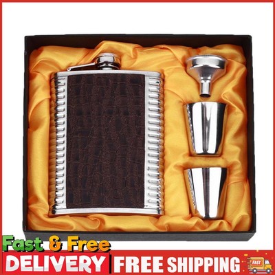 8 Unzen Flachmann Barware Mini leere Flasche mit 1 Trichter 2 Tassen für Camping Picknicks
