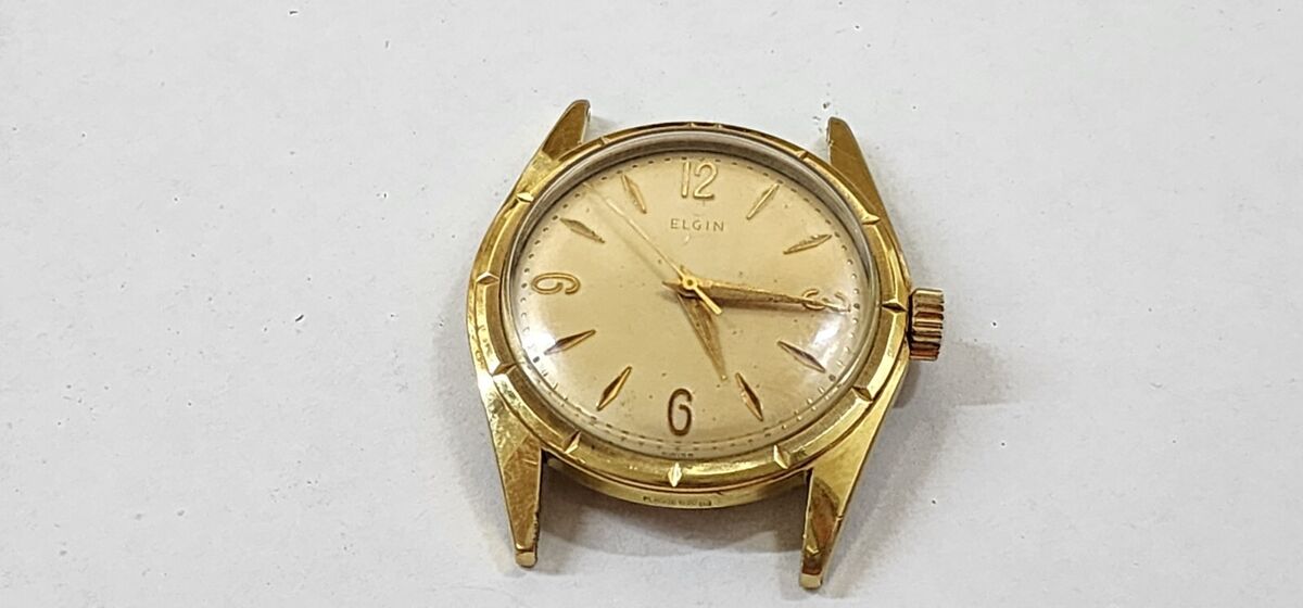 VINTAGE ELGIN GOLD WRIST WATCH PLAQUE G20 823 17 JEWELS YXY VINTAGE ELGIN GOLD WRIST WATCH PLAQUE G20 823 17 JEWELS YXY