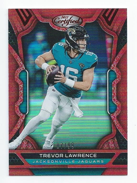 Trevor Lawrence 2022 Certified Mirror Red Parallel Card #44 Serial #07/99
