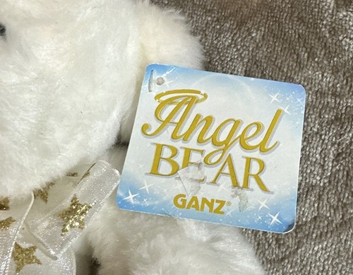 Bambola giocattolo imbottita animale Ganz bianco orso angelo 10 pollici peluche nuova con etichette - Foto 10 di 16