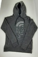The North Face Womans Long Sleeve Pullover Hoodie Sz L Black Kangaroo Pocket EUC