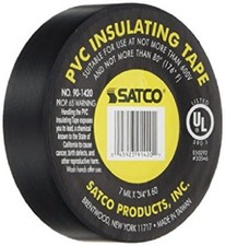 SATCO PVC ELECTRICAL TAPE 3/4" x 60Ft. PACK OF 6 ASSORTED COLORS 