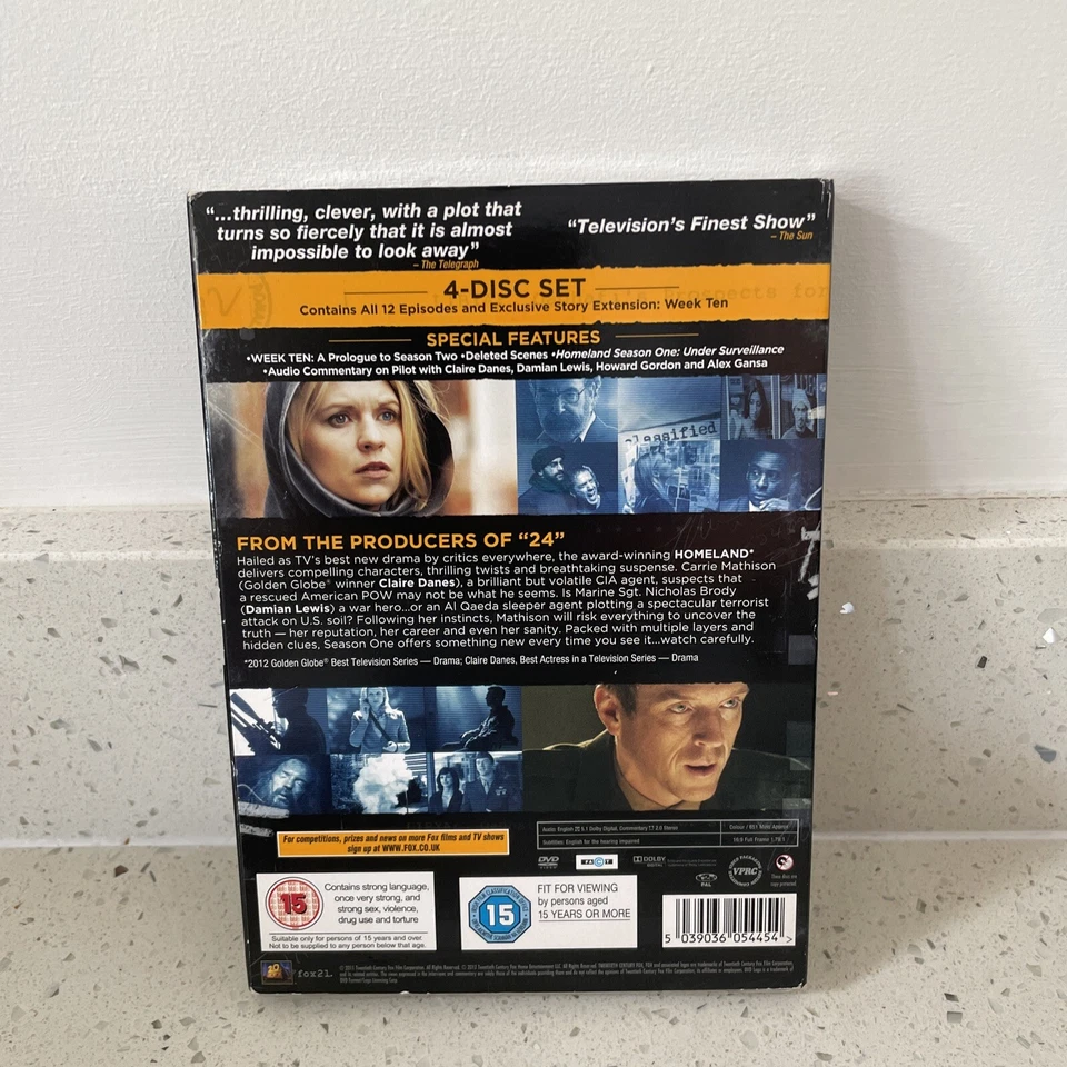 Homeland Season / Series 1 Sealed NEW Region 2 DVD - Image 2 of 4