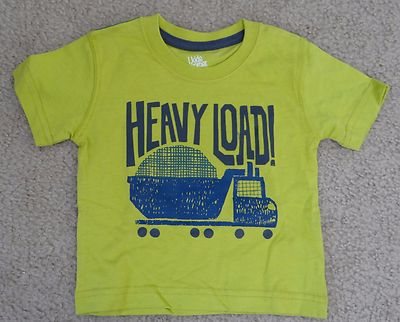 NEW KIDS KORNER short Sleeve green HEAVY LOAD blue truck graph T-shirt,boy 12M