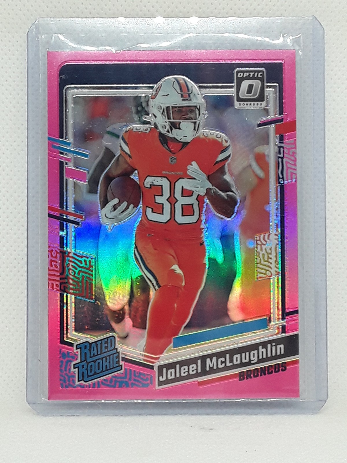 Jaleel McLaughlin 2023 Donruss Optic - Pink #232 - Denver Broncos