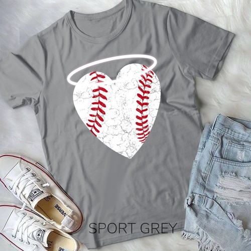 Vintage Angel Baseball Heart with Halo Unisex T-shirt - Bild 9 von 12