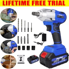 Cordless Electric Impact Wrench Gun 1/2'' High Power Driver with Li-ion Battery
